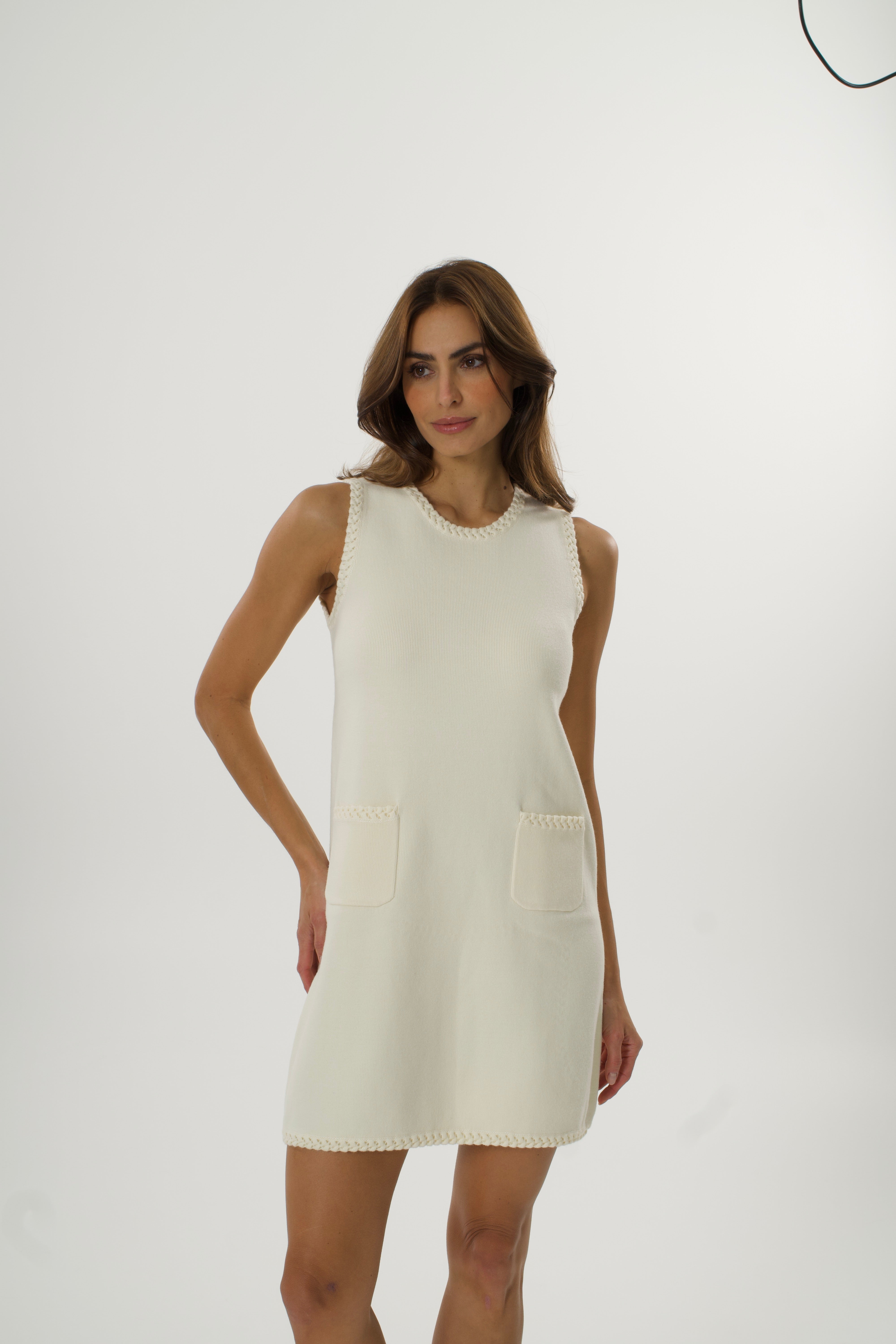 Mini haljina od talijanske trikotaže s džepovima –