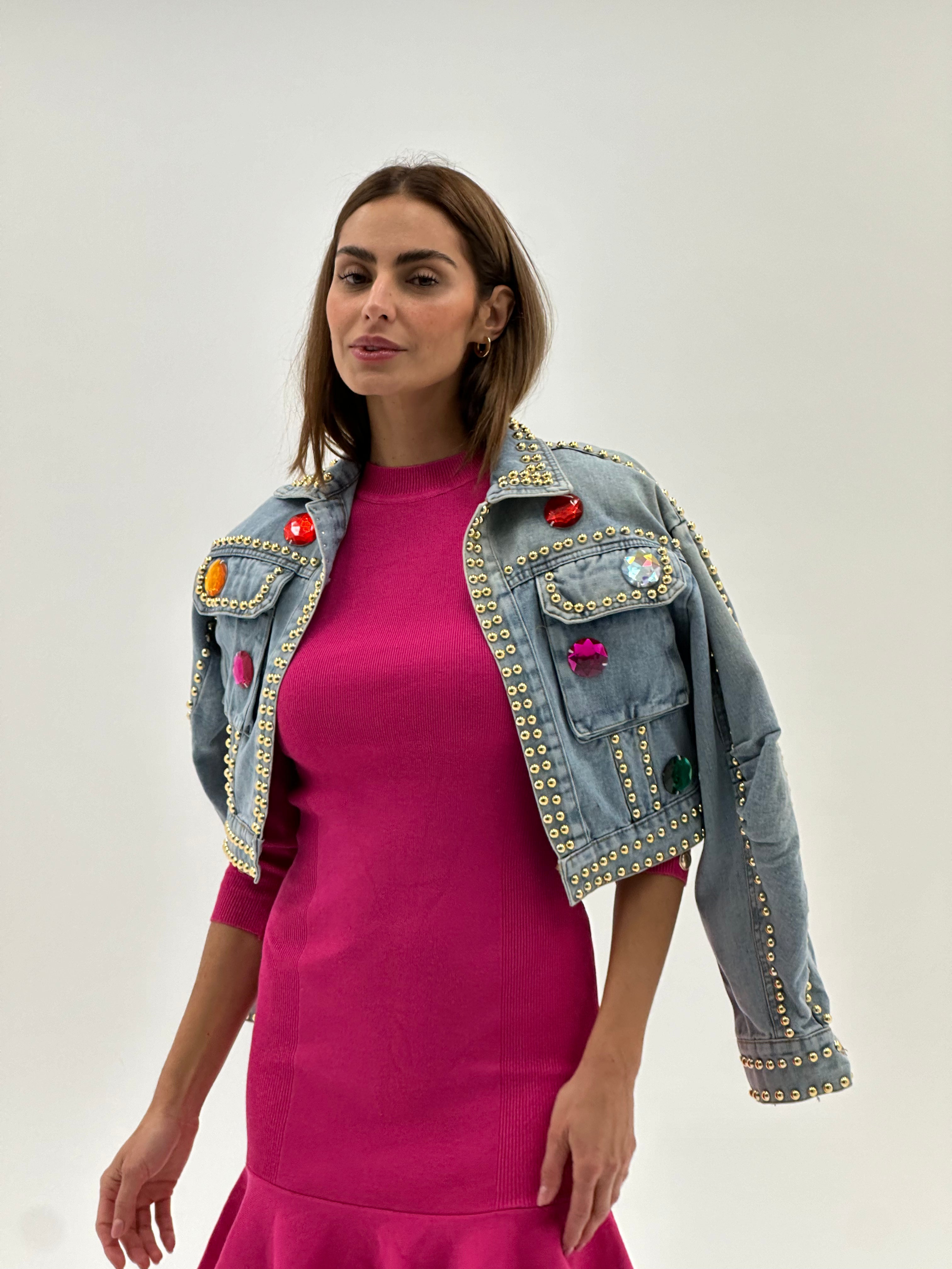 Rebrasta haljina s puf rukavima