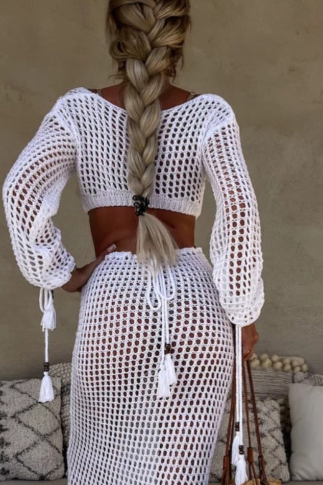 Bijela & bež mrežasta haljina – beach statement komad koji svi primijete