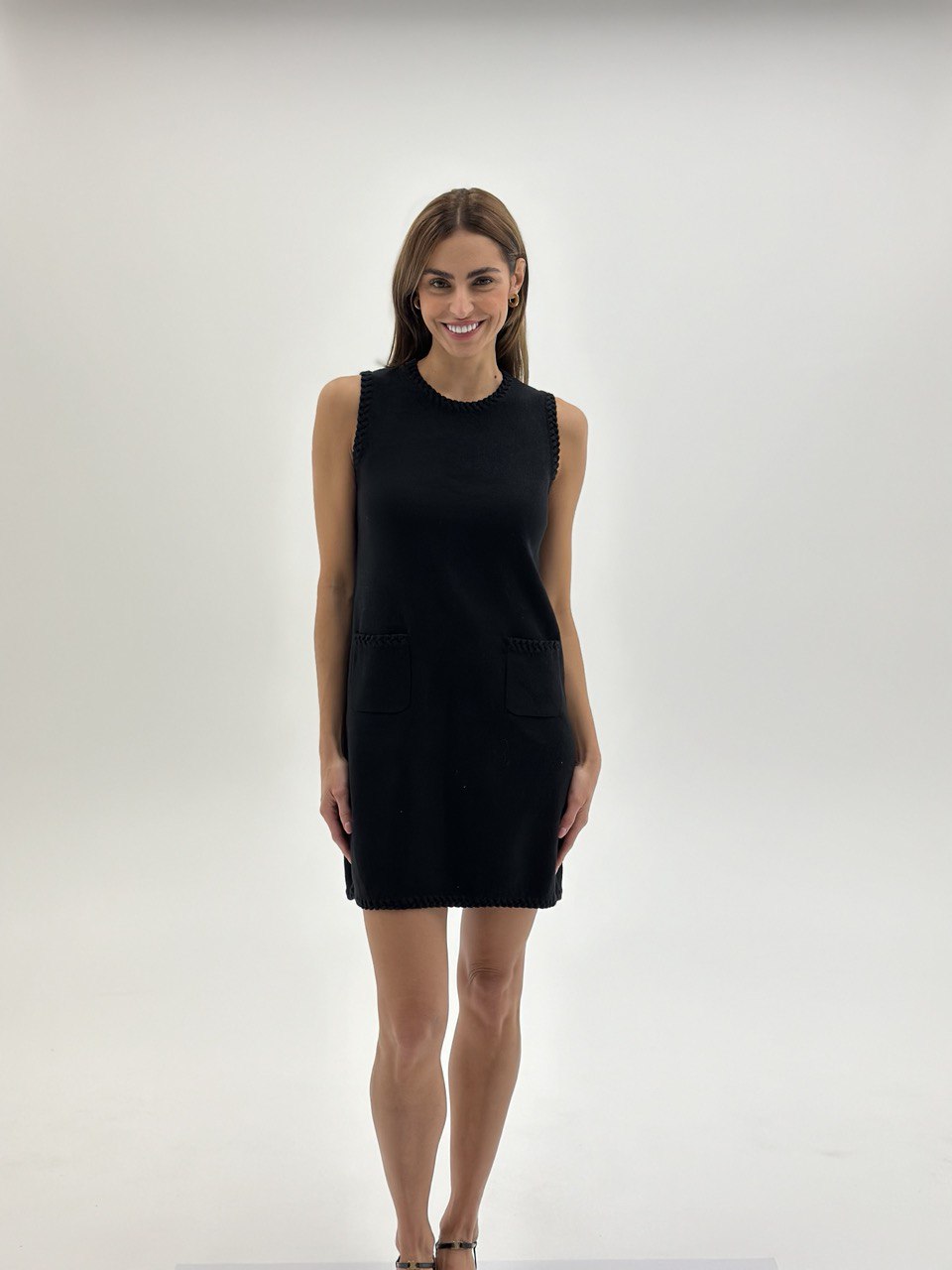 Mini haljina od talijanske trikotaže s džepovima –