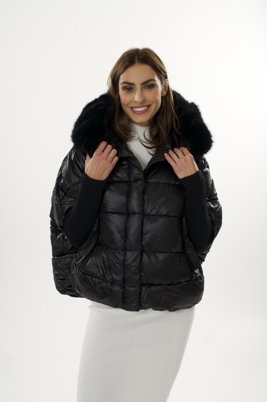 Prošivena jakna s krznom i patentnim zatvaračem – Modern Layer