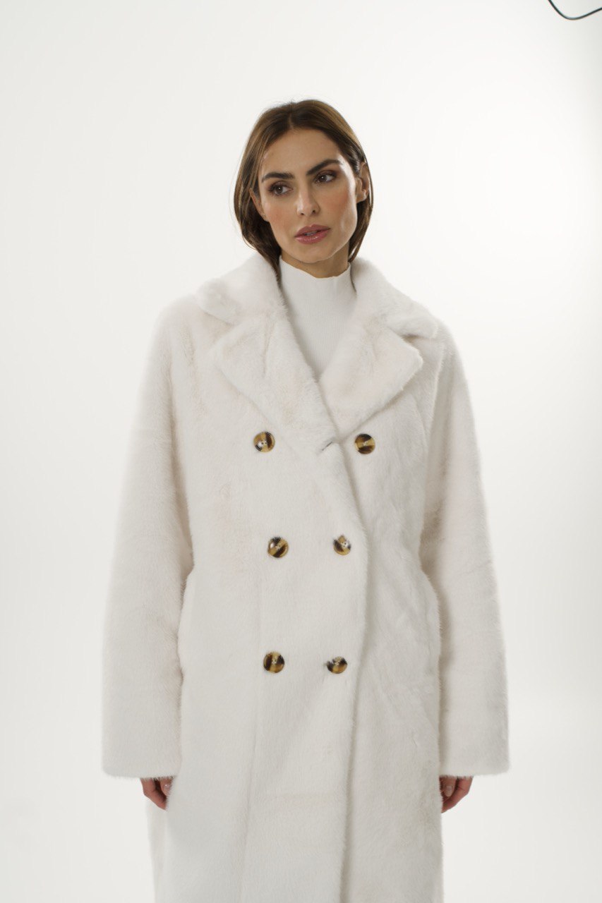 Pearl white teddy kaput – Soft Statement coat