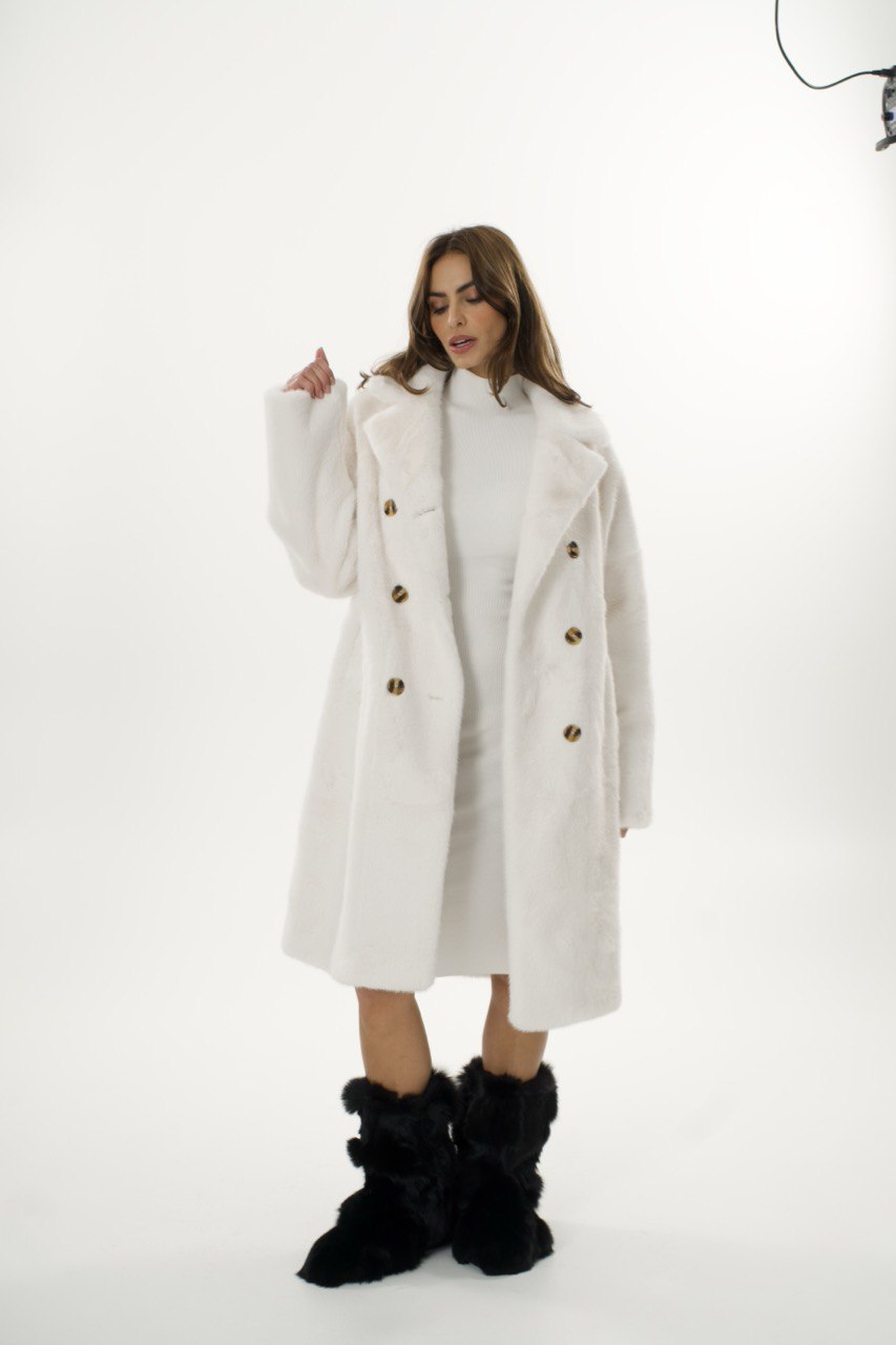 Pearl white teddy kaput – Soft Statement coat