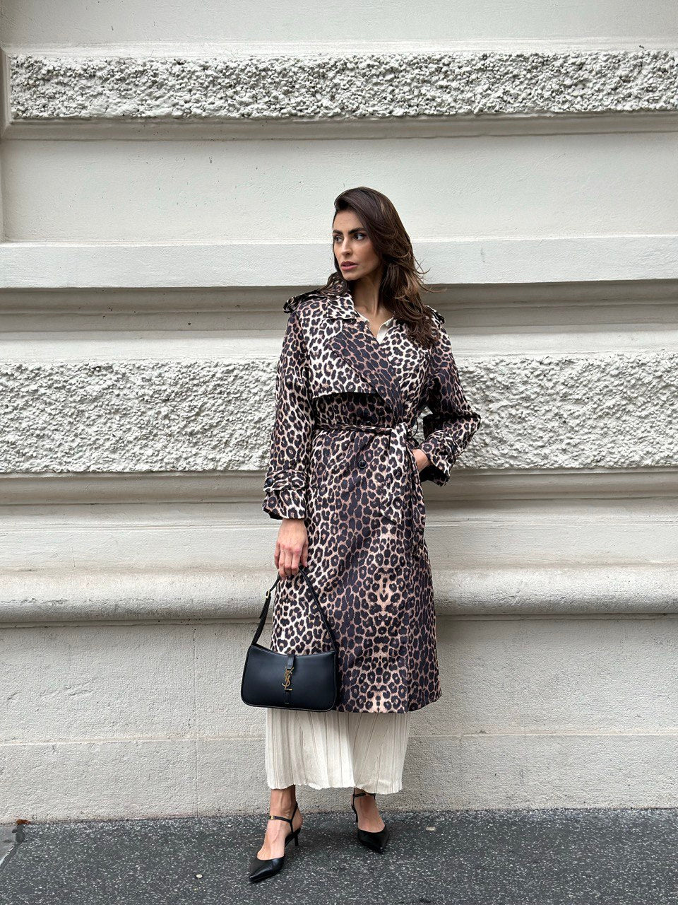 Animal print baloner – Bold trench look