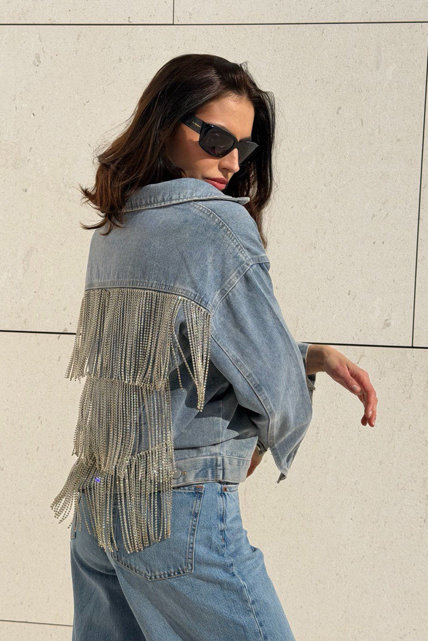 Statement jeans jakna s resama – Turn Heads jacket