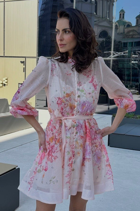 Pink Blossom Mini Dress